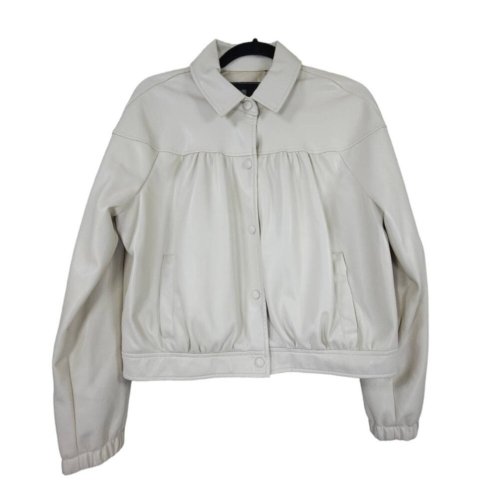 GORGEOUS BAGATELLE COLLECTION VEGAN LEATHER BOMBER STYLE MOTORCYCLE MOTO JACKET